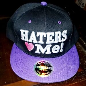 Haters love me hat. Snapback.